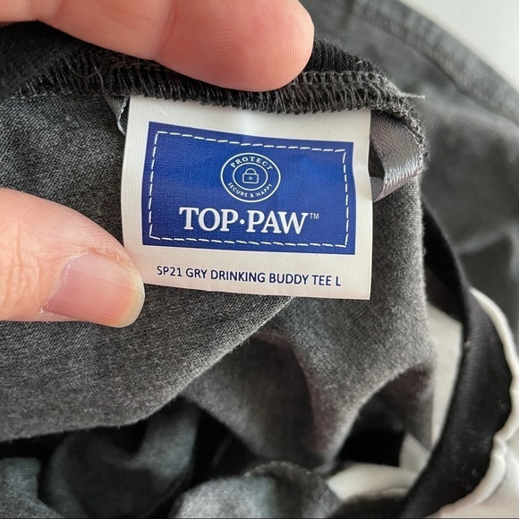 Top Paw Drinking Buddy Beer Graphic Dog Tee L - Picture 3 of 8